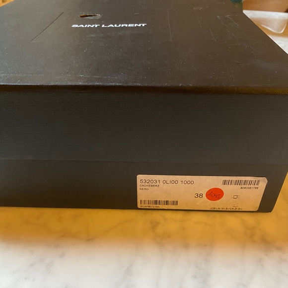 Saint Laurent Joplin Buckled Suede Ankle Boots - Picture 5 of 6